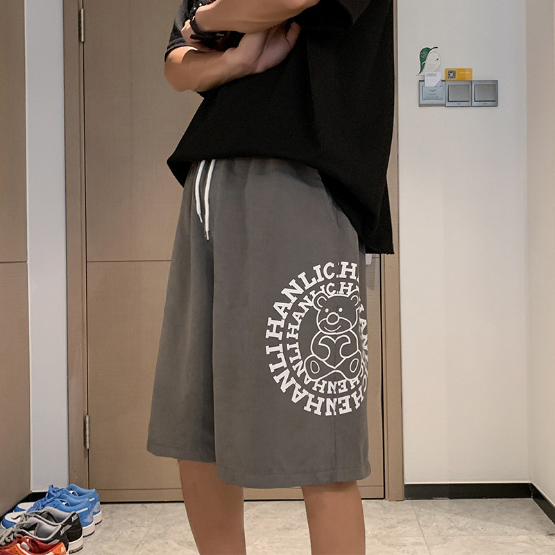 2025夏季短裤男宽松潮牌休闲运动五分裤七分裤沙滩裤子KK09-P20,男装牛仔裤,电商A062