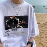 2025夏季青少年T恤趣味印花短袖港风流行宽松圆领休闲薄GT172-P28，男装T恤，电商A062