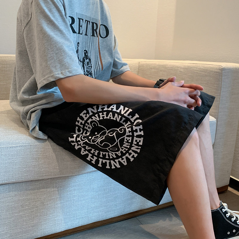 2025夏季短裤男宽松潮牌休闲运动五分裤七分裤沙滩裤子KK09-P20,男装牛仔裤,电商A062