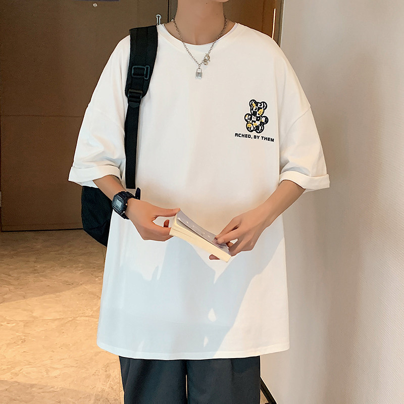 2025年夏季新款休闲宽松短袖流行趣味卡通印花青少年薄T88100-P38,男装T恤,电商A062
