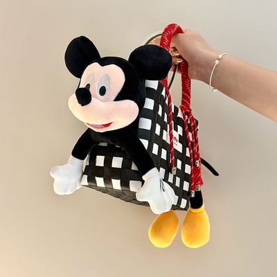米奇可爱卡通手提玩偶菜篮子包包