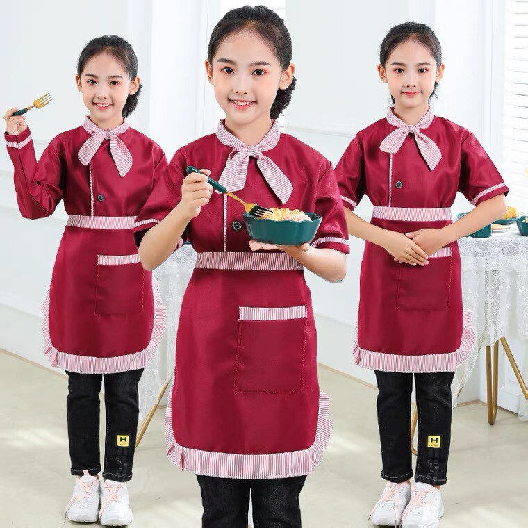 儿童厨师服装女童西餐厅服务员工作服幼儿园小女孩糕点师烘培服装