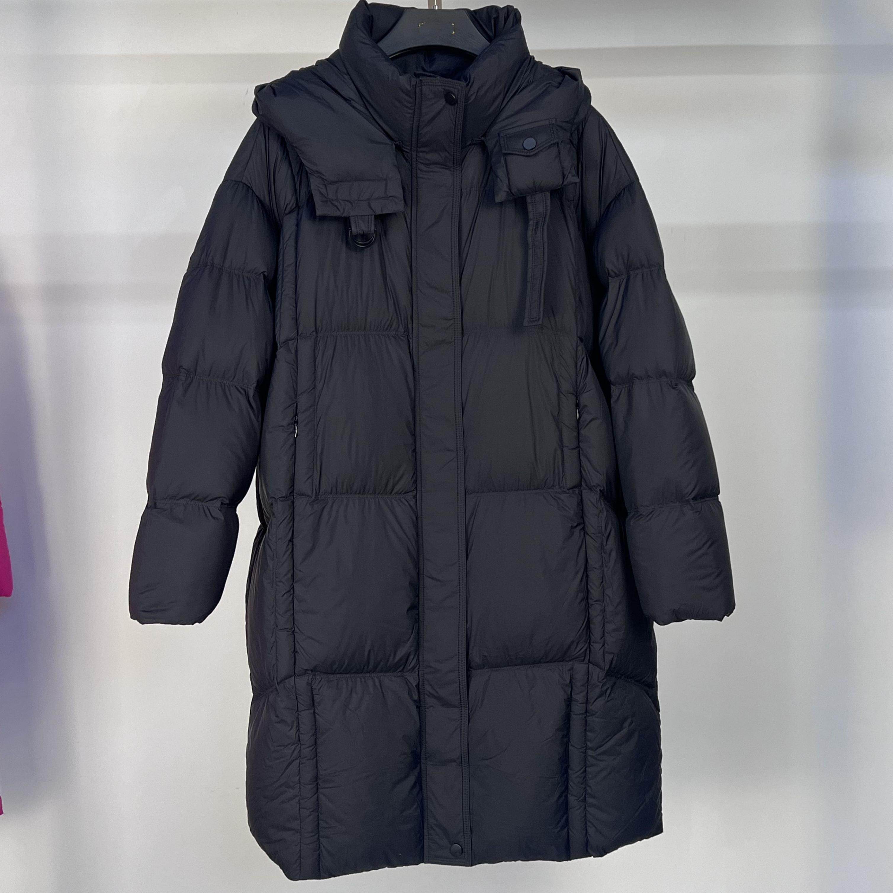 2024款商场黑金羽绒服专柜正品代连帽潮流显瘦购加厚超软面料中款