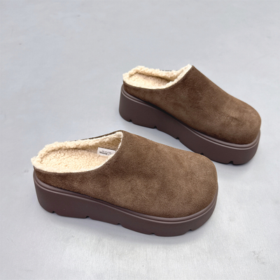 小个子增高5cm厚底包头半拖鞋女