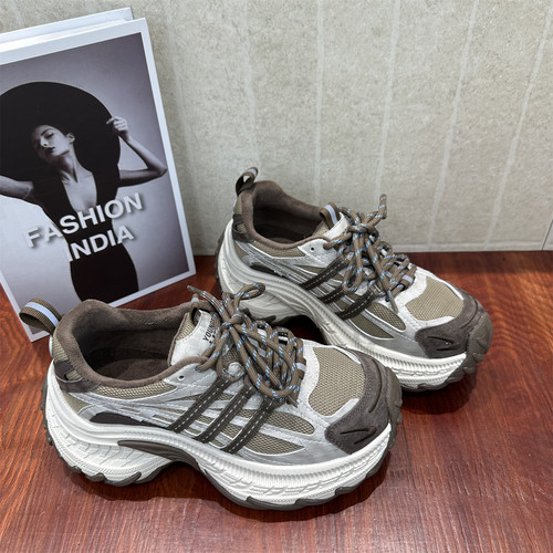 真皮增高6cm显脚小老爹鞋女款