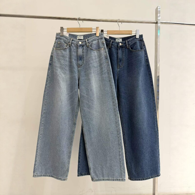韩国东大门26冬加绒PAI正品高腰宽松阔腿裤显瘦百搭牛仔裤女1272