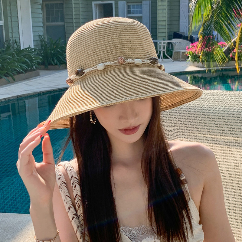 百搭波西米亚风草编草帽夏季休闲显脸小遮阳防晒帽海边沙滩帽子女