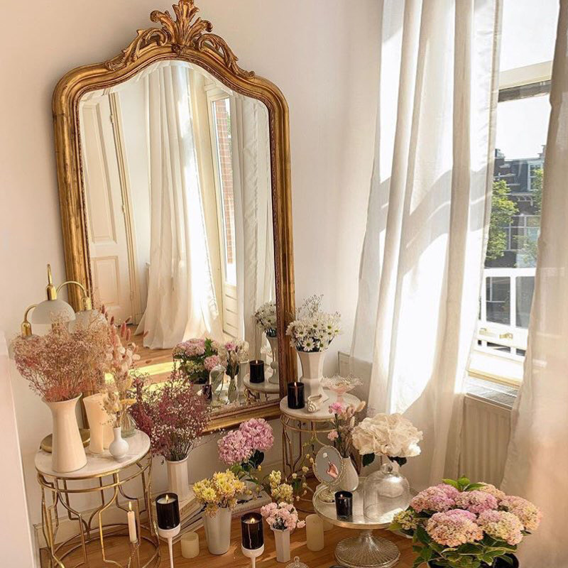 法式复古雕花落地全身镜 金色做旧服装店大镜 衣帽间试衣镜子定制|ruв категории жилой мебели, зеркало класса, трюмо - от Buy2taobao.com для оказания профессиональной услуги покупки агента Taobao