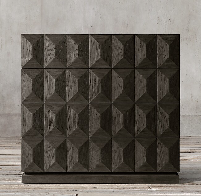 意式轻奢实木斗柜家具美国rh现代