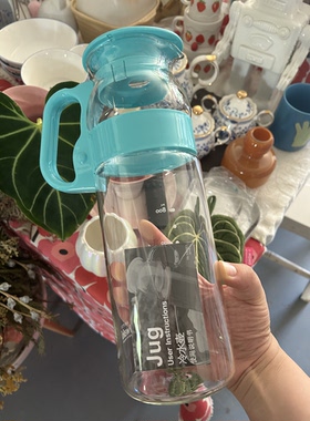 日本iwaki 进口耐热玻璃冷水壶凉水壶果汁壶茶壶凉水.3L泡茶开水