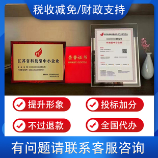 科技型中小企业申报荣誉证书全国高新技术项目认定政府补贴申请