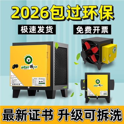 小型静电4000风量油烟分离净化器厨房饭店酒店烧烤餐饮商用一体机