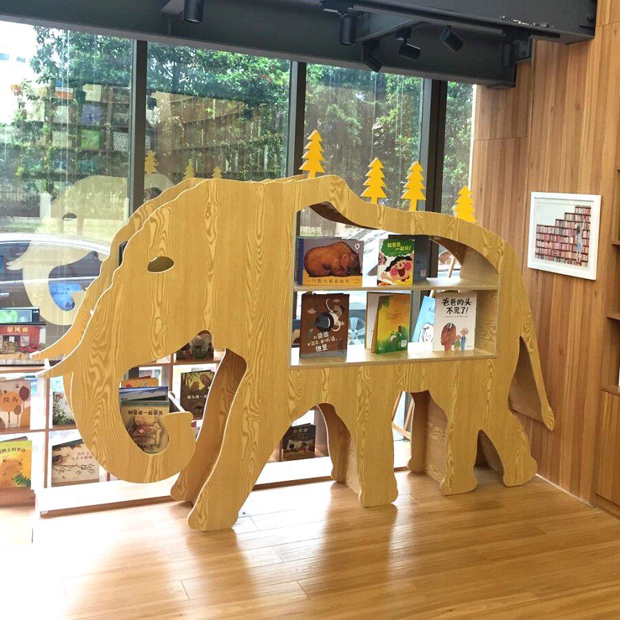实木动物造型大象书架