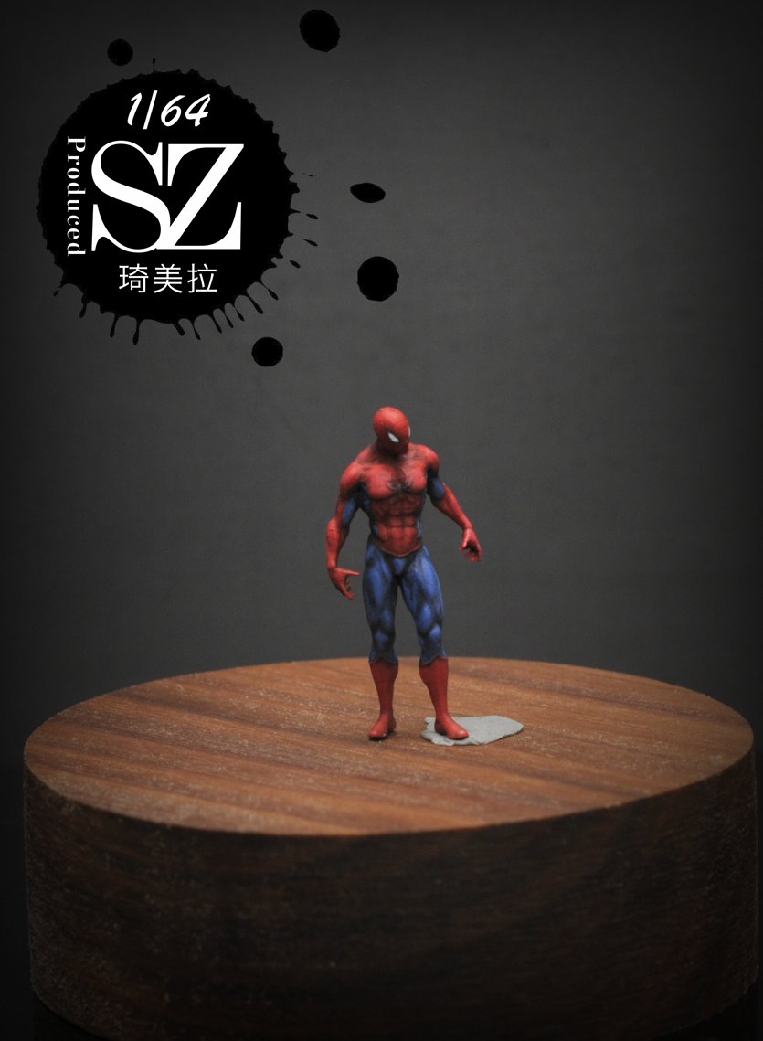 1/64/1/43/1/35/人偶琦美拉出品蜘蛛侠系列车模人偶摆件