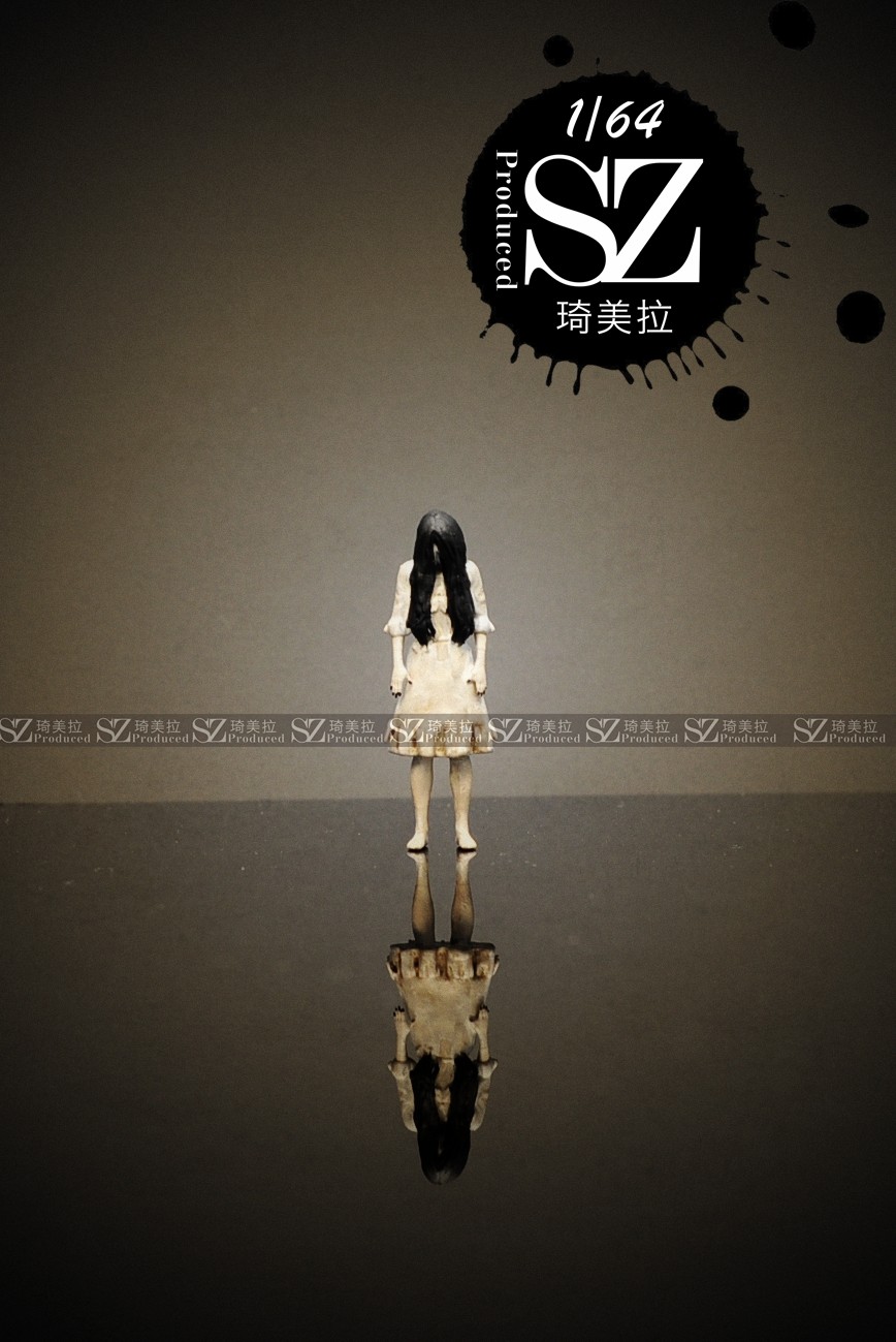 1/64/1/43人偶美版午夜凶铃贞子车模摆件模型白膜