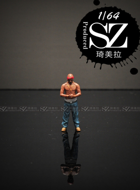 1/87/1/64/1/43/1/35/1/24/1/18人偶2pac说唱歌手车模摆件SZ出品