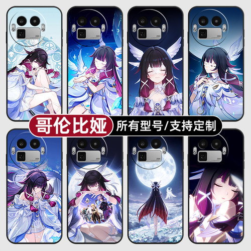 哥伦比娅少女原神卡通适用Realme真我GT8pro手机壳7turbo硅胶15T14X13玻GTneo6SE5来图璃12NEO10定制60V70S11