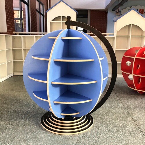 地球仪书架置物架幼儿园学校阅读区书柜图书馆党建活动室展示书架 - 封面