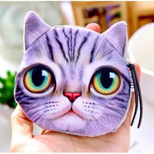 猫咪印花布艺迷你卡通风硬币包