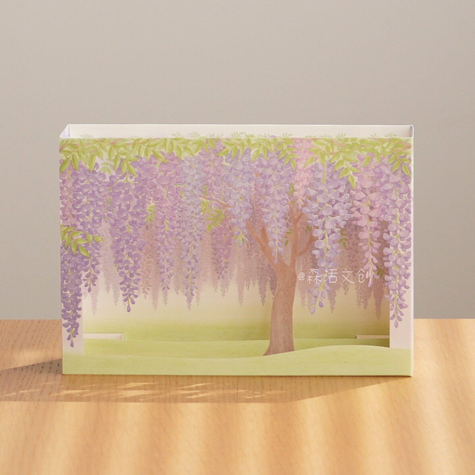 立体花束贺卡创意万用卡紫藤花生日节日祝福卡片精致浪漫高端礼物