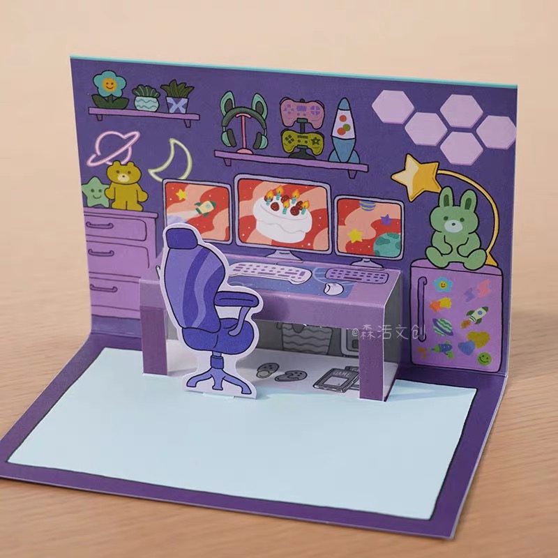 台湾创意祝福游戏立体贺卡