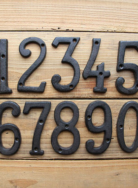 铸铁数字符号民宿咖啡馆DIY门牌号创意质感挂牌 出口品质XYZ0-9&-