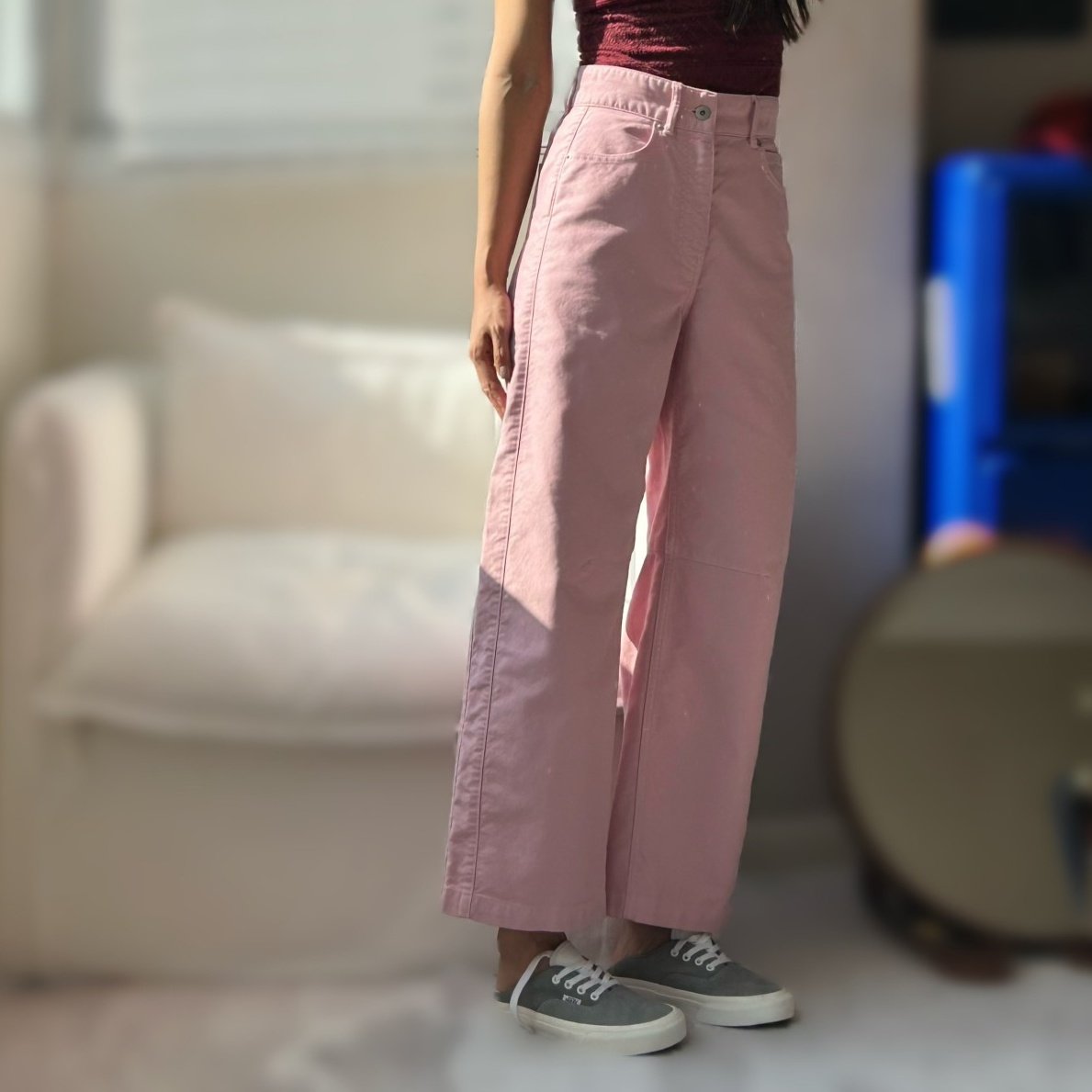 结构雕塑轮廓茧型雾面磨毛感粉色牛仔裤女百搭纯棉弯刀休闲裤女士,女装/女士精品,牛仔裤,淘宝优惠券,粉丝福利购,淘宝优惠卷