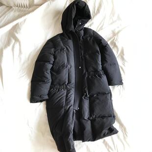 羽绒服 男女同款 高密防风90%白鹅绒蓬松饱满 绗缝工艺背带中长款