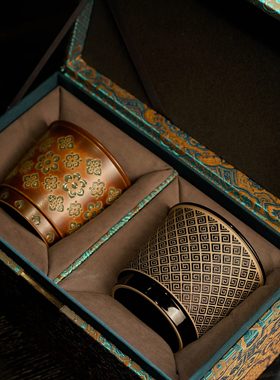 瓷茶记李斌大唐宝相回纹咖啡对杯