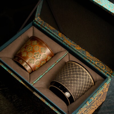 瓷茶记大唐宝相回纹咖啡对杯