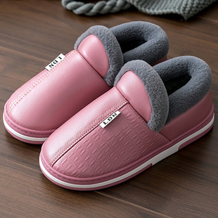 冬款 防水棉拖鞋 家居防滑保暖防水厚底加绒棉鞋 2025新款 外穿 女冬季