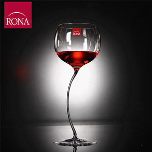捷克RONA 进口水晶玻璃手工个性弯脚红酒葡萄酒杯品酒杯