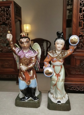 雷公电母摆件彩绘陶瓷雷震子金光圣母家用客厅店铺雷神闪电娘娘26