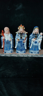 景德镇陶瓷福禄寿三星摆件财神爷客厅开业礼品家居装饰品摆件36cm