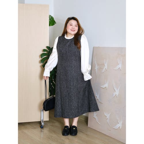 zooobaby10/20韩系气质高腰假两件花边显瘦连衣裙子