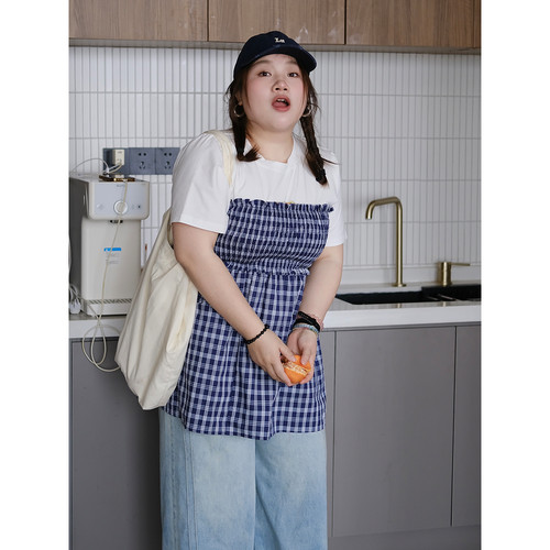 zooobaby04/03晚八点韩系多穿格子抹胸裙半身裙宽松显瘦百搭