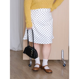 zooobaby08/27韩系简约百搭A字轻复古波点半身裙子