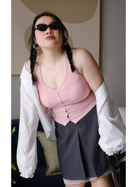 ZOOOBABY02/05晚八点 早春韩系纯色挂脖背心打底吊带