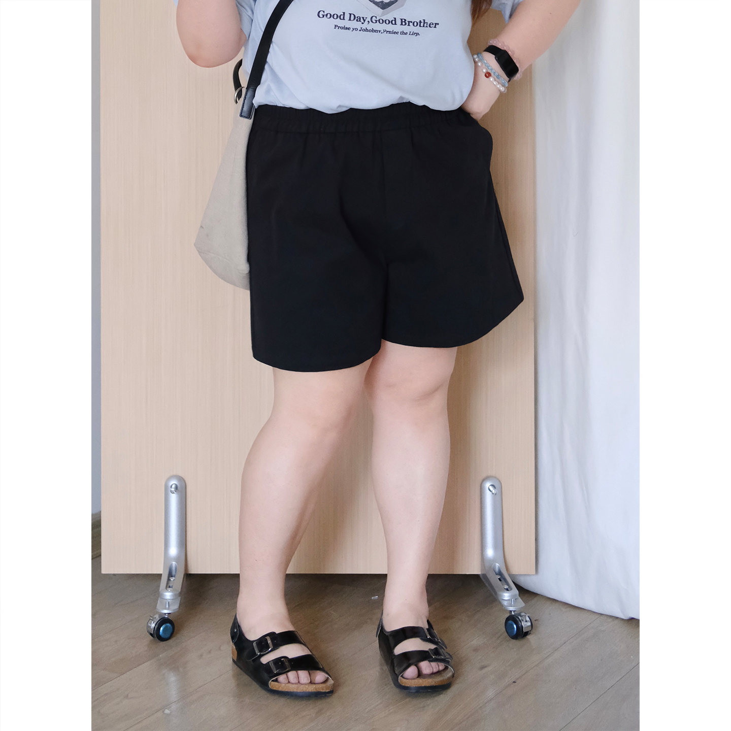 zooobaby05/28韩系简约宽松慵懒休闲松紧腰百搭短裤子