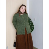 针织开衫 zooobaby11 09韩系简约圆领中长款 女显瘦上衣