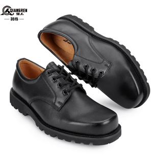 单鞋 3515强人真品耐磨男鞋 方头军勾真皮牛皮鞋 低帮鞋 短靴系带工装