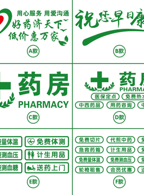 医院诊所卫生室药店药房玻璃门