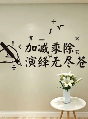 加减乘除数学奥数励志墙贴