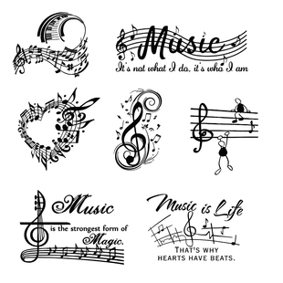 音符贴幼儿园装饰五线谱钢琴室儿童房卧室英文键贴音乐键