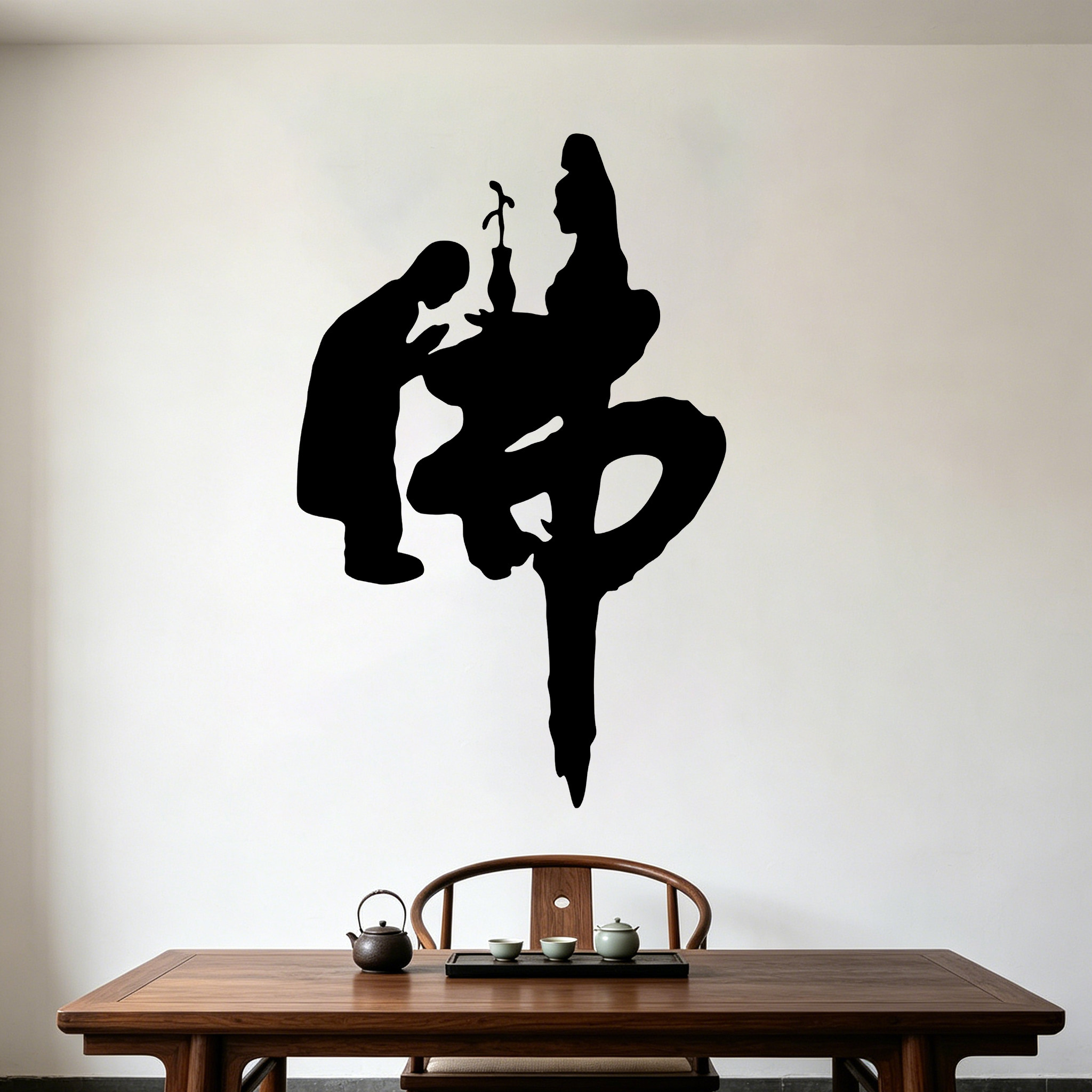 中式佛字观音自粘即时墙贴