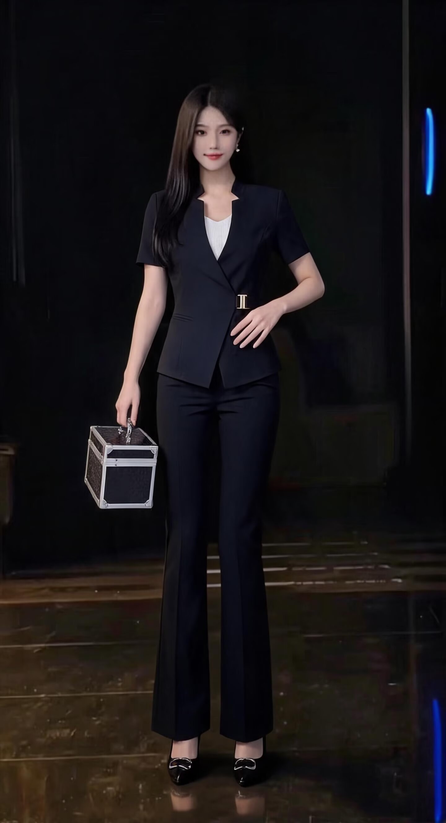 水疗会所足浴足疗女技师工作服两件套高级气质套装酒店前台工衣夏图片