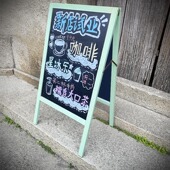 木制双面支架黑板店铺门口手写小黑板招工广告牌a型人型户外立式