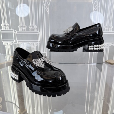 Cimior意大利轻奢女鞋 25秋厚底蝴蝶钻乐福鞋 吊牌价3280 CL25120