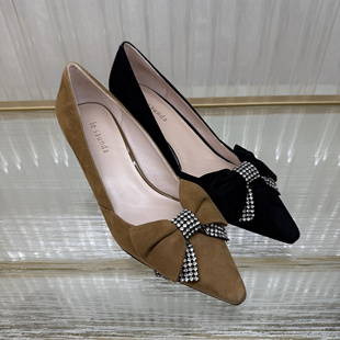 皇冠老店正品 莱尔斯丹 蝴蝶结细高跟女单鞋 3T64001