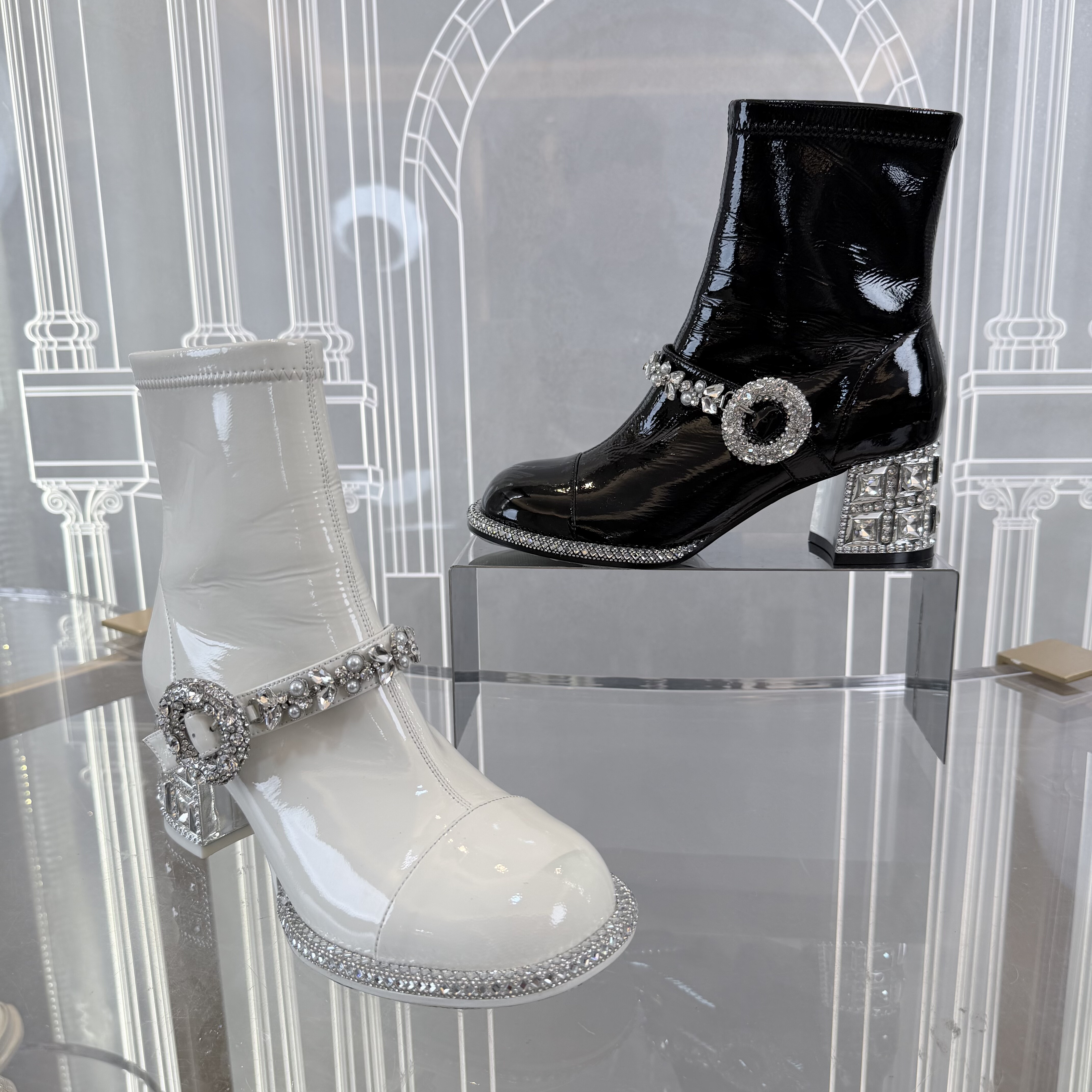 Cimior意大利轻奢女鞋 时尚钻根圆扣女靴 吊牌3280 CA25188